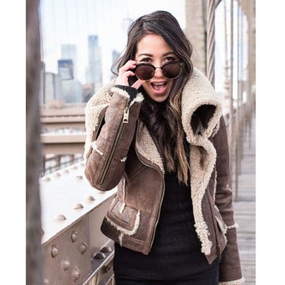 Burberry Prorsum FW 2010 Runway Brown Leather Shearling Aviator Jacket IT 38 - Picture 2 of 16